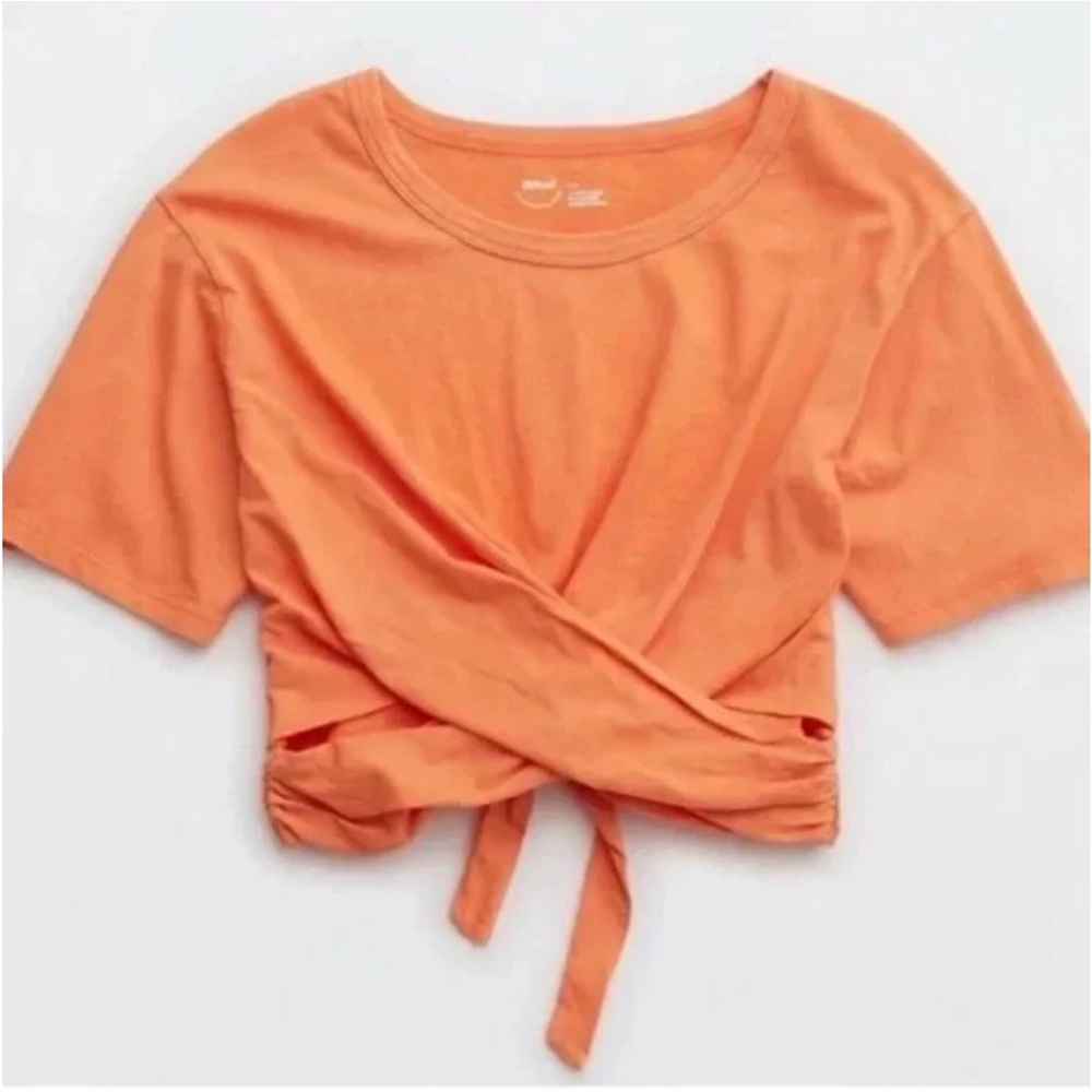 NWT Aerie Wrapped Back Top Women's XL Orange Cropped Top Aerie